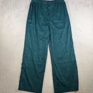 Savage X Fenty Teal Green Snakeskin Jacquard Pajama Pants Wide Leg Lounge XL